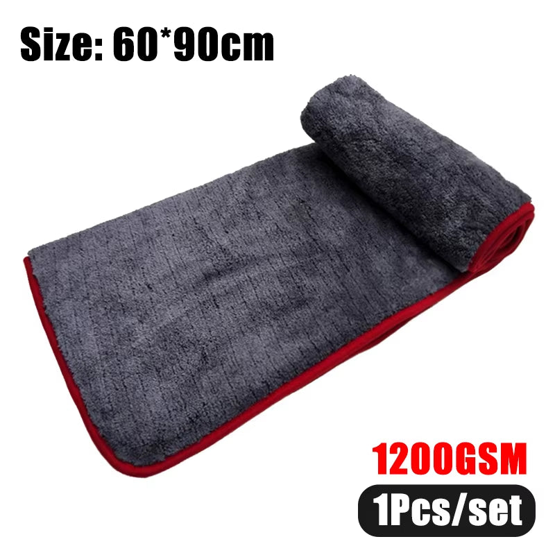 60*90 1200GSM Car Detailing Microfiber Towel Cleaning Rag for Car Drying Car Wash Car Care Cloth Detailing Car Washing Kitchen