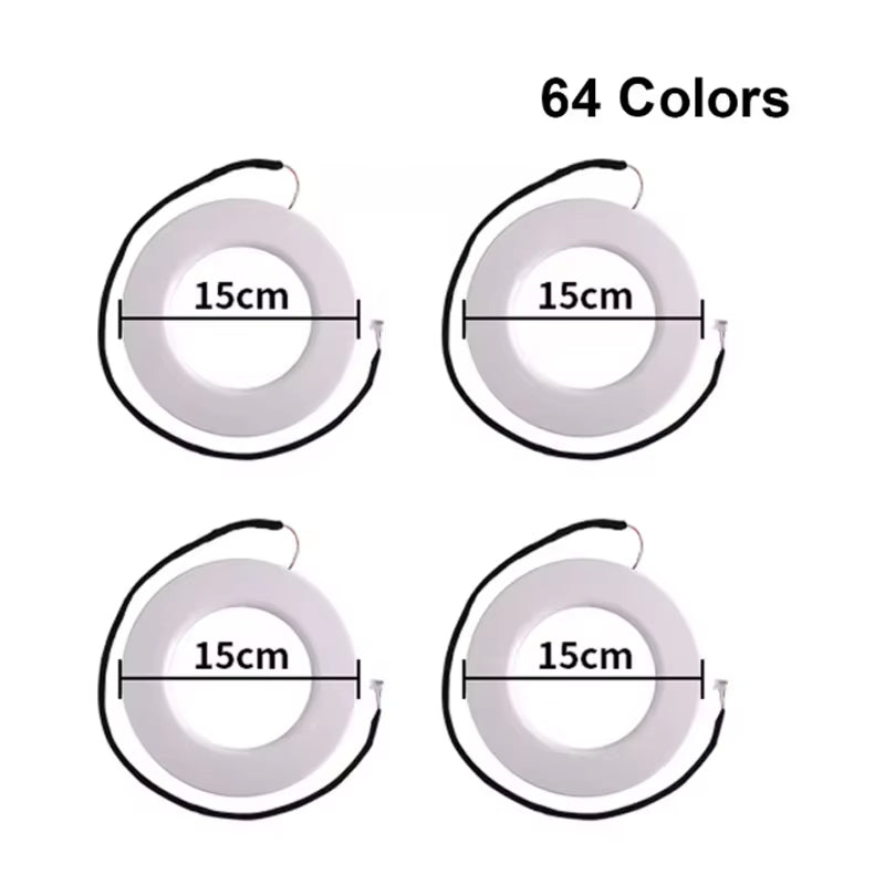 18/22 in 1 Car Hidden Ambient Light Neon Symphony RGB Rainbow Backlight Smoke Matt Black Acrylic Ambient Matt Lamp 12V Dual Zone