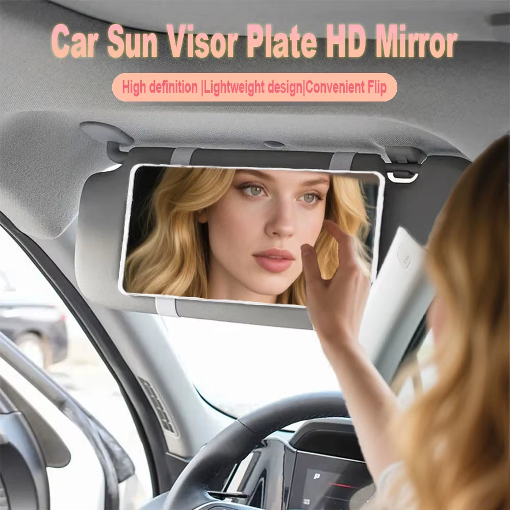 Portable Car Makeup Mirror Universal Car Interior Mirror Auto Sun-Shading Visor HD Mirrors for Girls Women Car Accessories