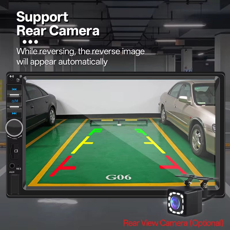 7“ Car Radio 1 Din Multimedia Player Support Carplay Android Auto HD Touch Screen FM AUX Input BT Mirror Link TF Card