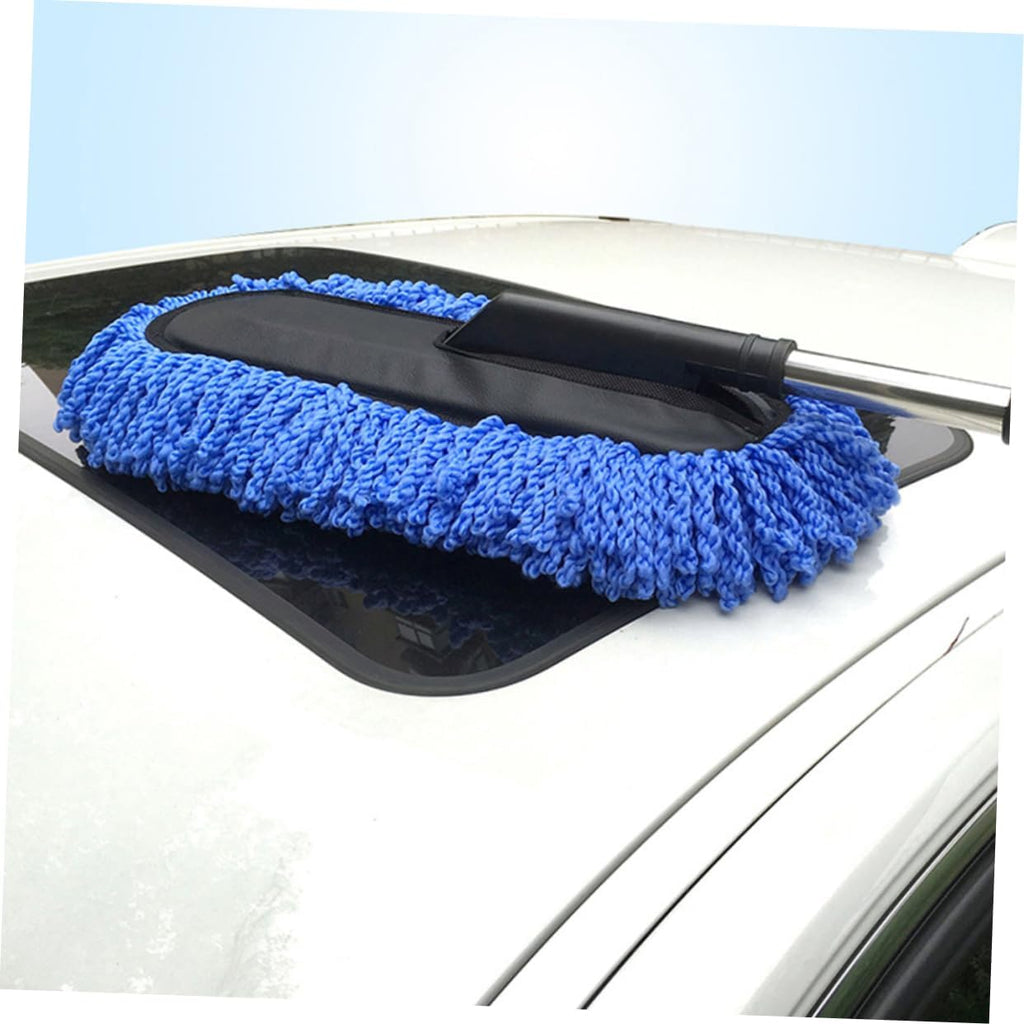 2 Pcs Car Waxing Brush Set with Stainless Steel Telescopic Handle for Auto and Home Cleaning Versatile Car Dust Brush