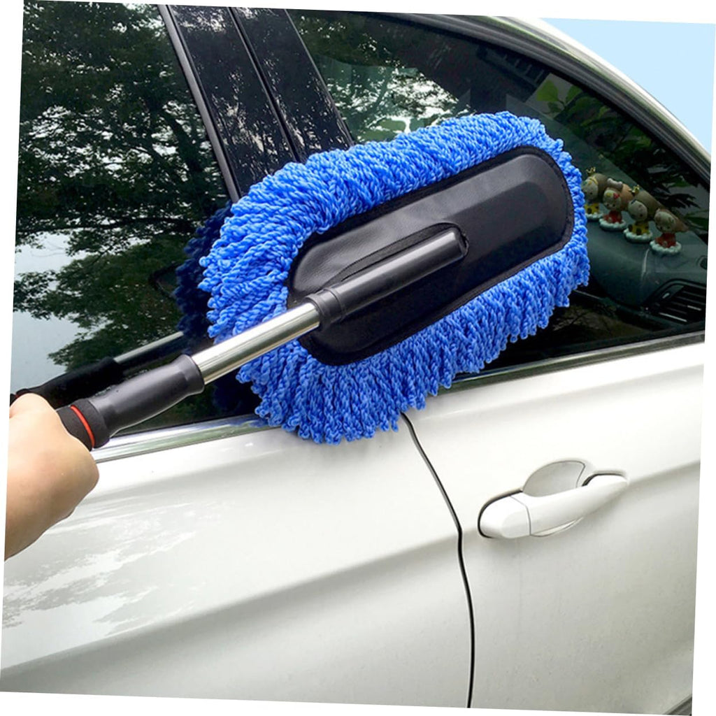 2 Pcs Car Waxing Brush Set with Stainless Steel Telescopic Handle for Auto and Home Cleaning Versatile Car Dust Brush