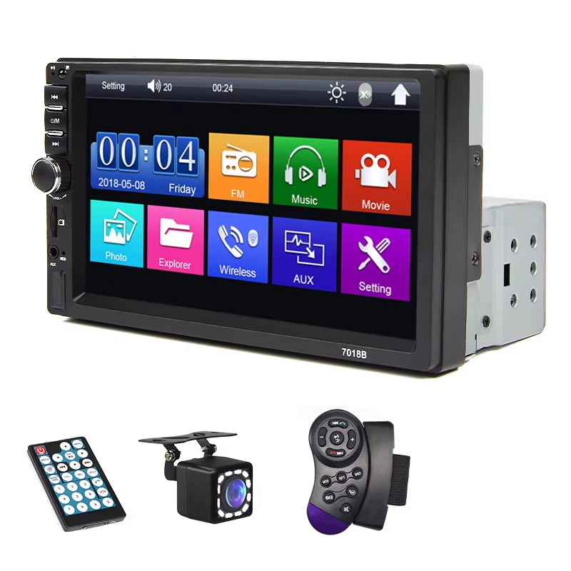 7“ Car Radio 1 Din Multimedia Player Support Carplay Android Auto HD Touch Screen FM AUX Input BT Mirror Link TF Card