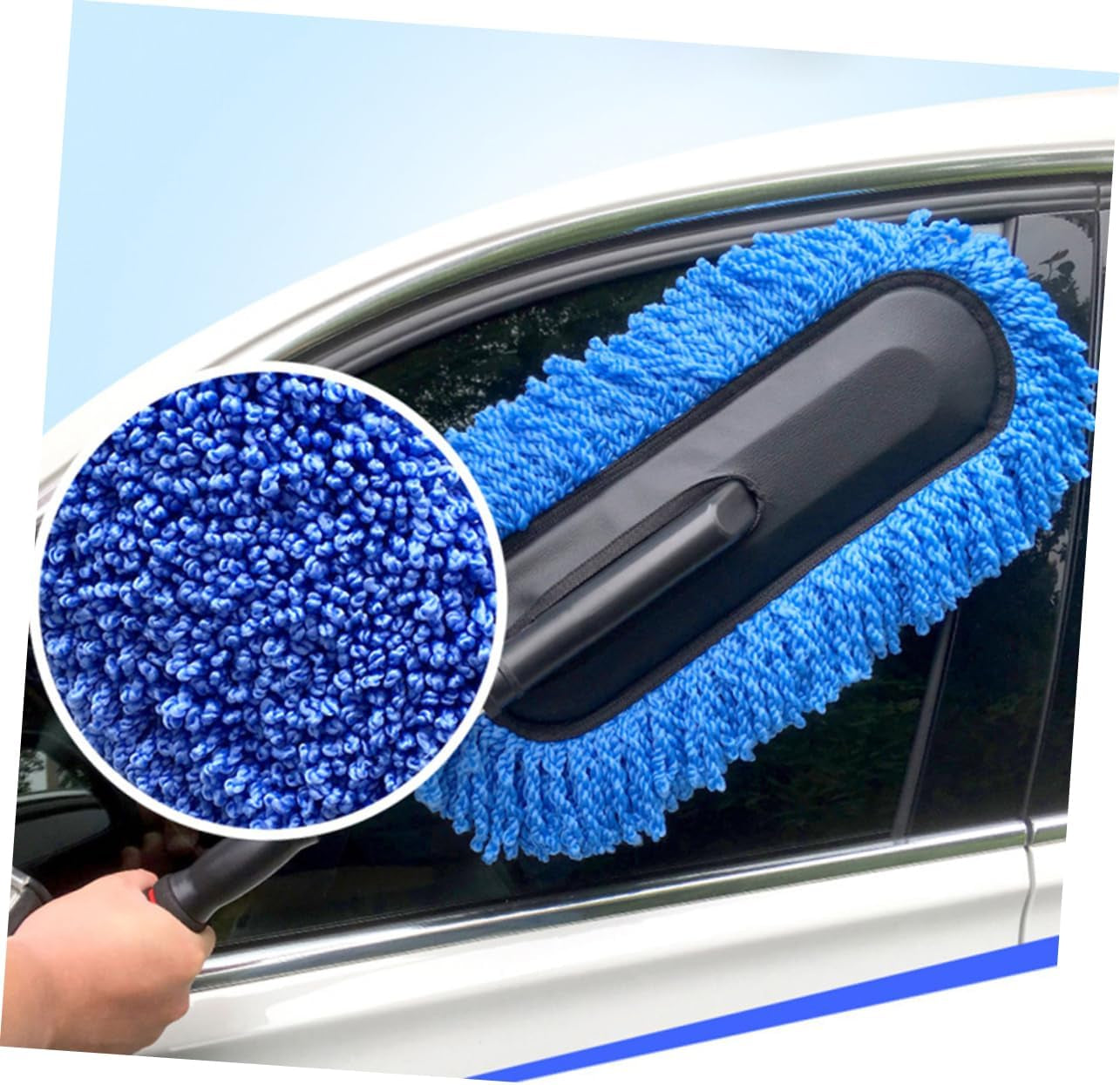 2 Pcs Car Waxing Brush Set with Stainless Steel Telescopic Handle for Auto and Home Cleaning Versatile Car Dust Brush