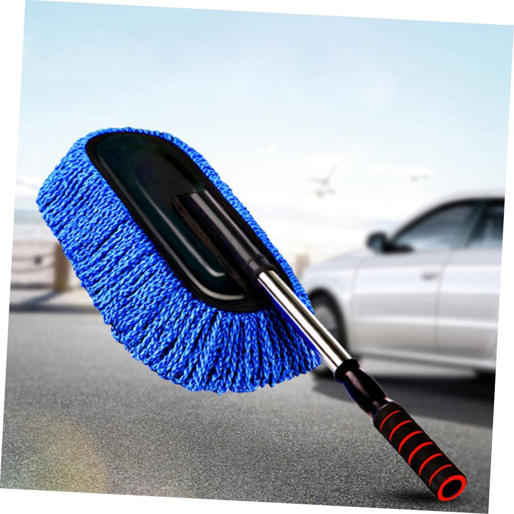 2 Pcs Car Waxing Brush Set with Stainless Steel Telescopic Handle for Auto and Home Cleaning Versatile Car Dust Brush