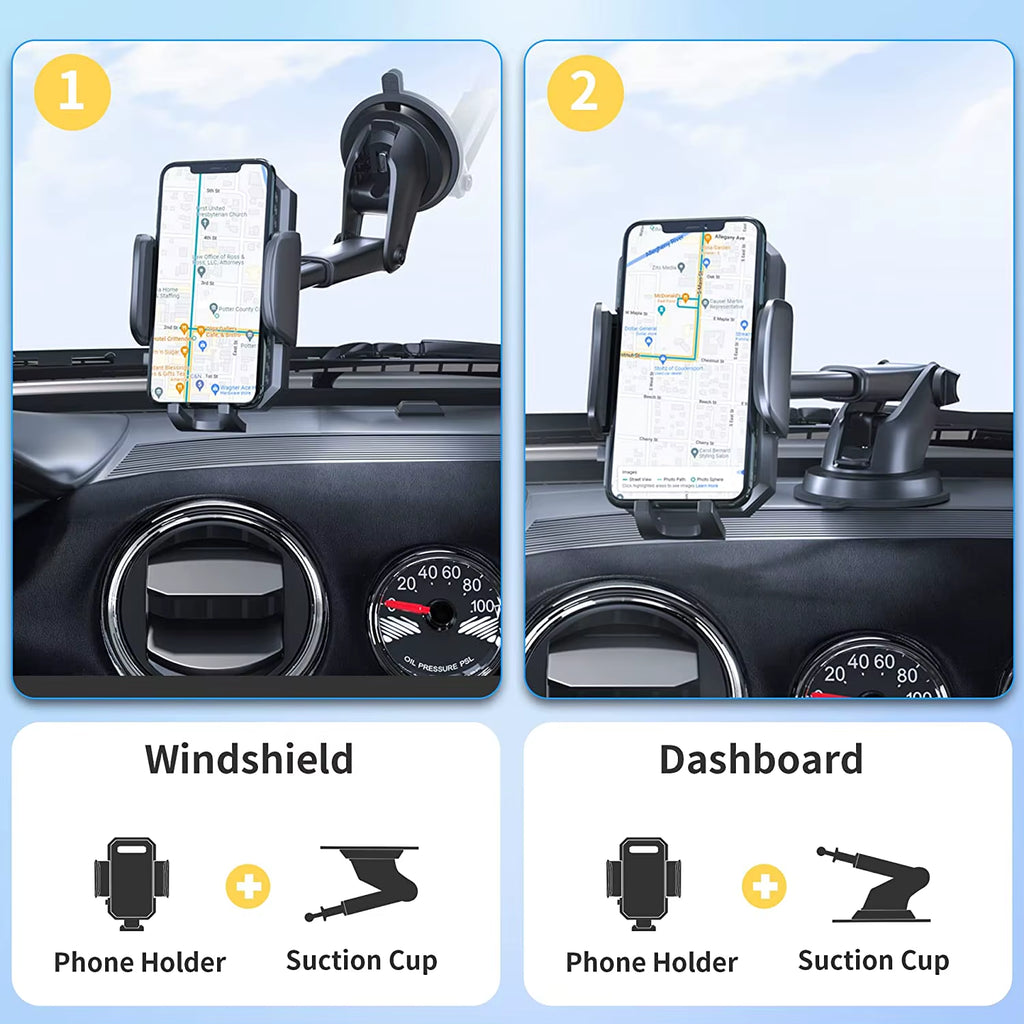 2023 Sucker Car Phone Holder Mount Stand GPS Telefon Mobile Cell Support for Iphone 13 12 11 Pro Max X 7 8 Xiaomi Huawei Samsung