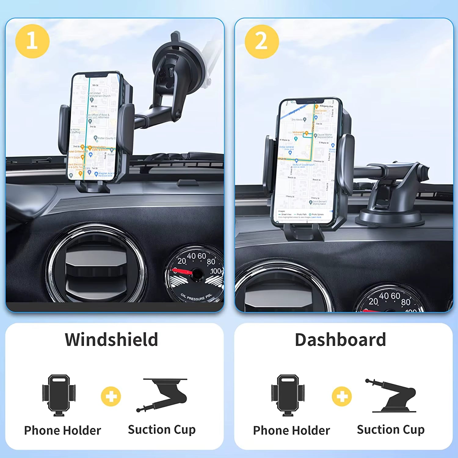 2023 Sucker Car Phone Holder Mount Stand GPS Telefon Mobile Cell Support for Iphone 13 12 11 Pro Max X 7 8 Xiaomi Huawei Samsung