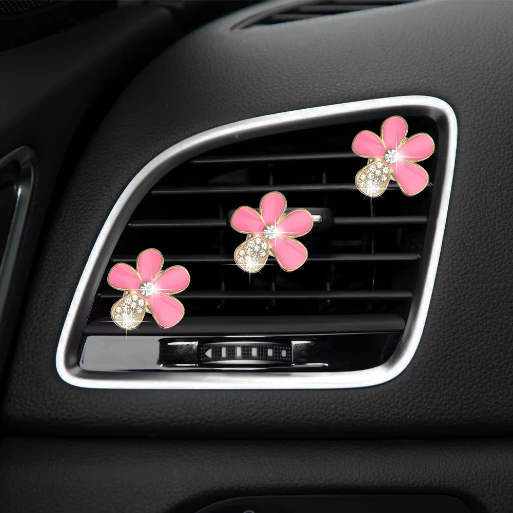 3 Pcs Car Decorations Flower Car Air Freshener Vent Clip Car Decor Car Accessories Interior Car Decorations for Women Girls