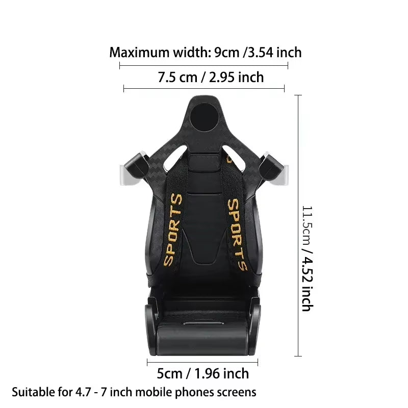 Gravity-Type Car Air Vent Phone Mount, Multifunctional Car Phone Holder, Racing Seat-Shaped Phone Holder