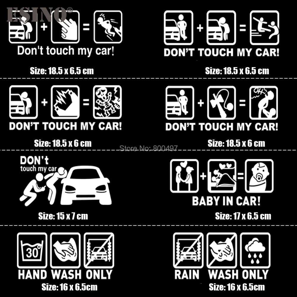 Car Styling Fashion Funny Decoration Car Accessory Don'T Touch My Car Baby in Car Creative Reflective Stickers Car Body Decal