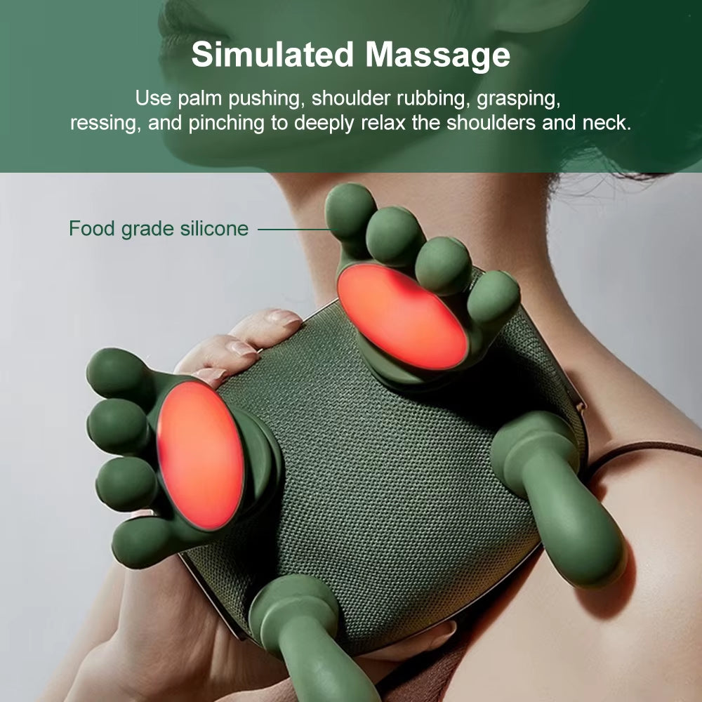 Neck Massager Finger Pressure Shiatsu Neck Back and Shoulder Massager Electric Kneading Neck Deep Massage Muscle Relax
