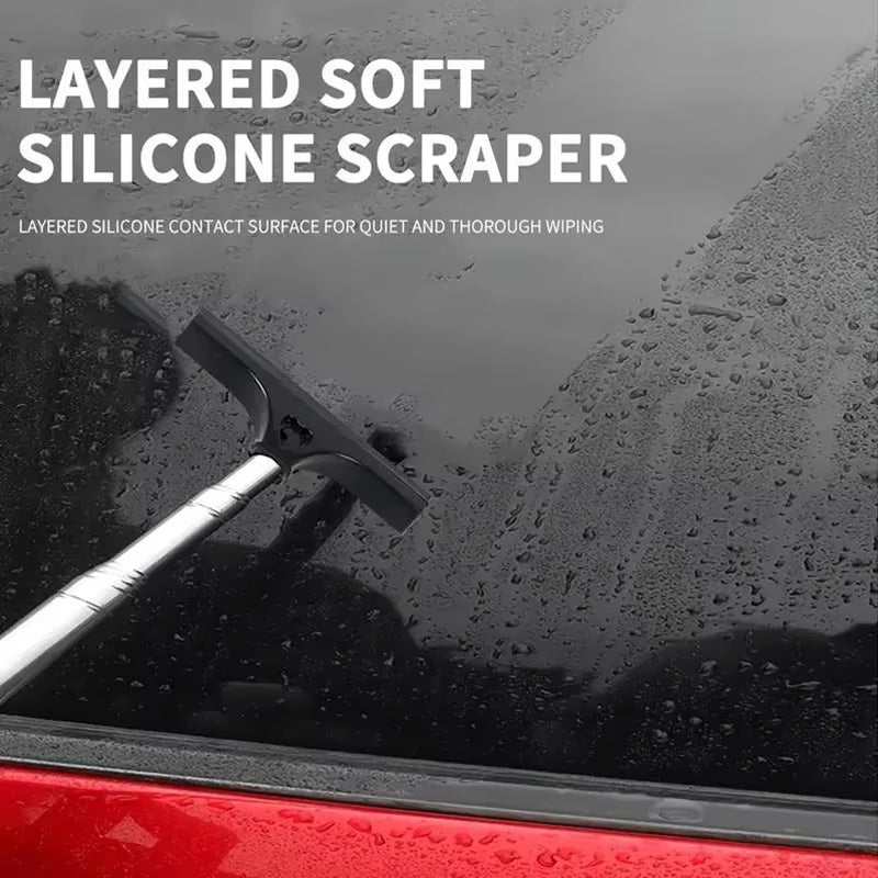 Car Rearview Mirror Wiper Cleaning Tool Mist Cleaner Scraper Accessories Handle Telescopic Window Cleaning Brush with Telescopic
