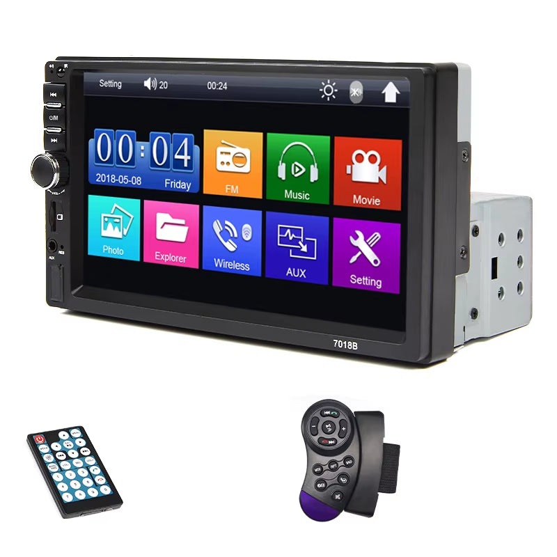 7“ Car Radio 1 Din Multimedia Player Support Carplay Android Auto HD Touch Screen FM AUX Input BT Mirror Link TF Card