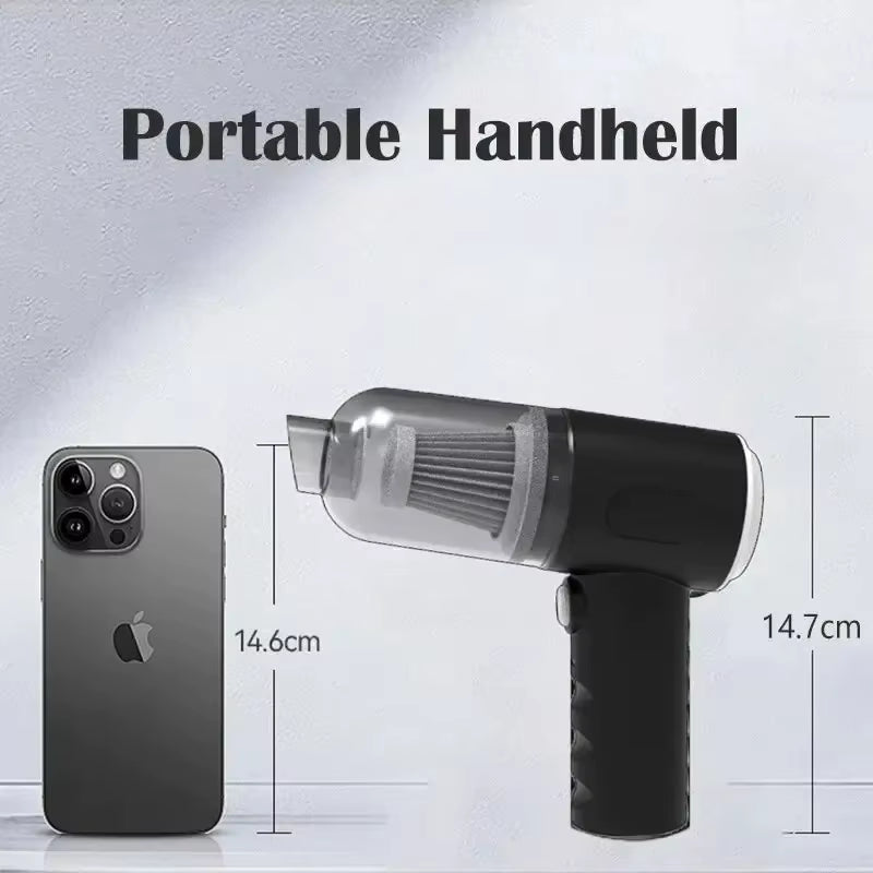 Portable Wireless Car Vacuum Cleaner USB Charging 1200Mah Mini Wet and Dry Cleaning Appliance for Household Use