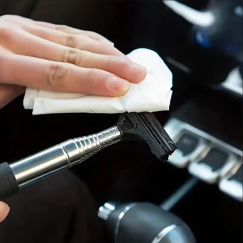 Car Rearview Mirror Wiper Cleaning Tool Mist Cleaner Scraper Accessories Handle Telescopic Window Cleaning Brush with Telescopic